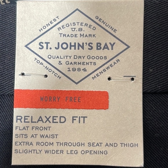 ST. JOHN’S BAY RELAXED FIT Releases & Repels Stains Wrinkle Free Pants 34x31 New - Picture 13 of 14